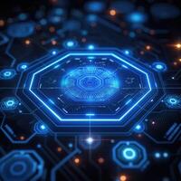 AI generated Digital hexagon abstract background. AI photo