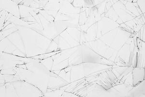 agrietado elegancia, blanco vaso textura antecedentes con roto pantalla estético foto