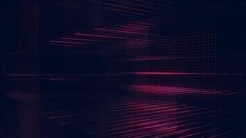 Stylish red abstract technology background with a glowing grid of lines, dots and digital data particles. This modern minimalist motion background is full HD and a seamless loop. video