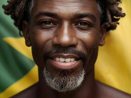 ai generado de cerca retrato de el hombre desde Jamaica foto