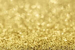 Gilded Radiance, Defocused Bokeh Bliss, Abstract Gold Glitter Sparkle in a Dazzling Light Ensemble photo