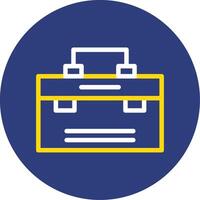 Briefcase Dual Line Circle Icon vector