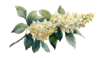 AI generated Watercolor elderflower on a transparent background png