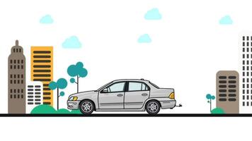Animated video of a car driving