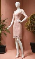 AI generated mini dress with low neckline on a mannequin. ai generative photo