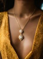 AI generated Diamond jewelry luxury and fashion jewelry. ai generative photo