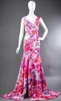 AI generated mini dress with low neckline on a mannequin. ai generative photo