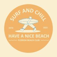 surfing logo design simple modern retro vintage matching clothing and company vector