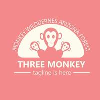 Creative monkey logo design with simple concept. Suitable for businesses and companies vector