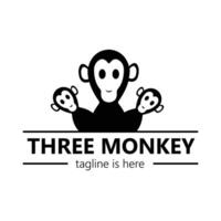 Creative monkey logo design with simple concept. Suitable for businesses and companies vector