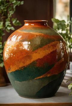 ai generado antiguo Clásico arcilla maceta con un hermosa modelo. ai generativo foto