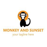 Creative monkey logo design with simple concept. Suitable for businesses and companies vector