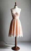 AI generated mini dress with low neckline on a mannequin. ai generative photo