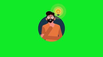 a man with a beard is thinking about an idea video