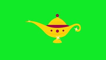 magic lamp icon on green background video