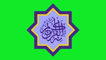 the islamic calligraphy on a green background video