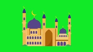 islâmico mesquita plano ícone vetor ilustração video