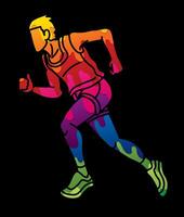 A Man Running Action Speed Movement Marathon Runner vector