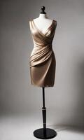 AI generated mini dress with low neckline on a mannequin. ai generative photo
