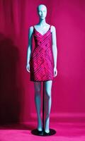 AI generated mini dress with low neckline on a mannequin. ai generative photo