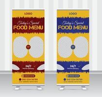 Today's special food menu and restaurant roll up banner x or roll up banner design template vector