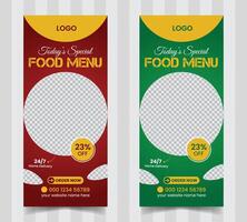 Today's special food menu and restaurant roll up banner x or roll up banner design template vector