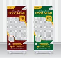 Today's special food menu and restaurant roll up banner x or roll up banner design template vector