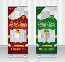 Today's special food menu and restaurant roll up banner x or roll up banner design template vector