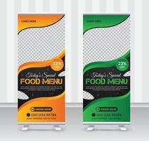 Today's special food menu and restaurant roll up banner x or roll up banner design template vector