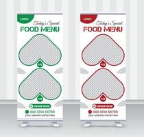 Today's special food menu and restaurant roll up banner x or roll up banner design template vector