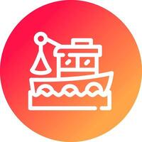 Fishing Boat Creative Icon Design vector