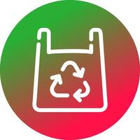 diseño de icono creativo de bolsa de plástico reciclada vector