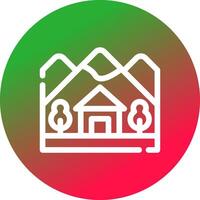 Cabin Landscape Creative Icon Design vector