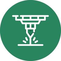 Water Cutting Machine Creative Icon Design vector