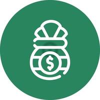 diseño de icono creativo de bolsa de dinero vector