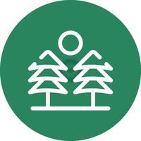 Pine Trees Landscape Creative Icon Design vector