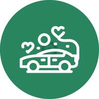 diseño de icono creativo de coche de boda vector