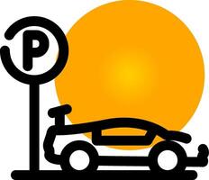 Parking Area Creative Icon Design vector