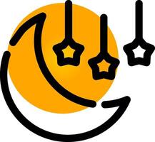 Moon And Stars Creative Icon Design vector