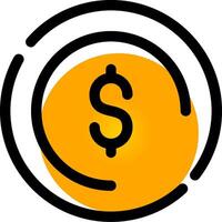 dólar moneda creativo icono diseño vector