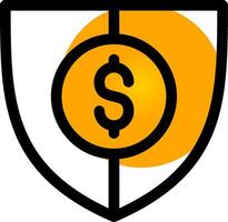diseño de icono creativo de dinero de escudo vector
