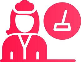 Female Cleaner Creative Icon Design vector