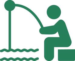 Shore Fishing Creative Icon Design vector
