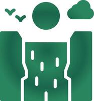 Waterfall Landscape Creative Icon Design vector