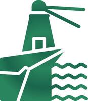 Lighthouse Landscape Creative Icon Design vector