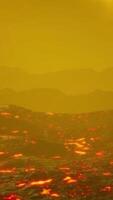 Beautiful view at night of the Active Volcano with red Lava video