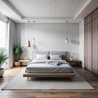 AI generated Bedroom style minimalist photo