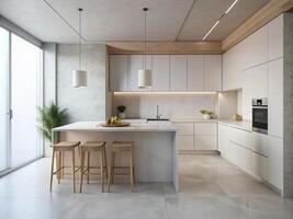 AI generated Kitchen style minimalist photo