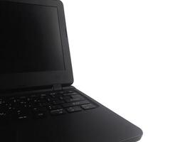 black laptop on white background photo