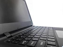 black laptop on white background photo